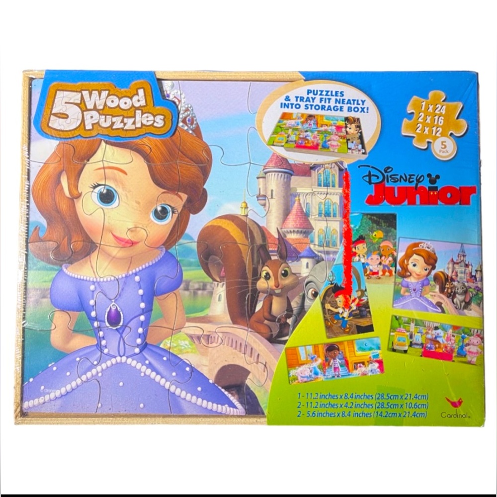 Disney Jr 5 Wood puzzles Set